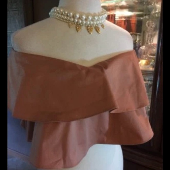 DESIGNER CROP PARTY SHIRT Rebecca Taylor Off Shoulder NWT $250 Bra Top Ruffle 12 - Picture 2 of 12